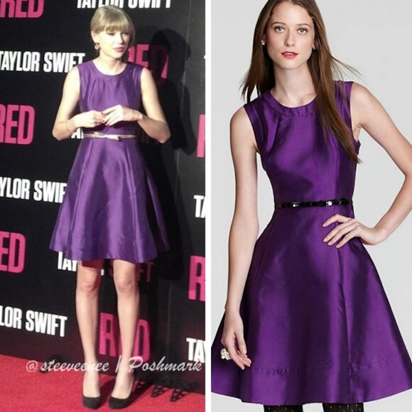 Kate Spade Basic Geometry Minty Dress in Plumberry ASO Taylor Swift - Picture 2 of 11